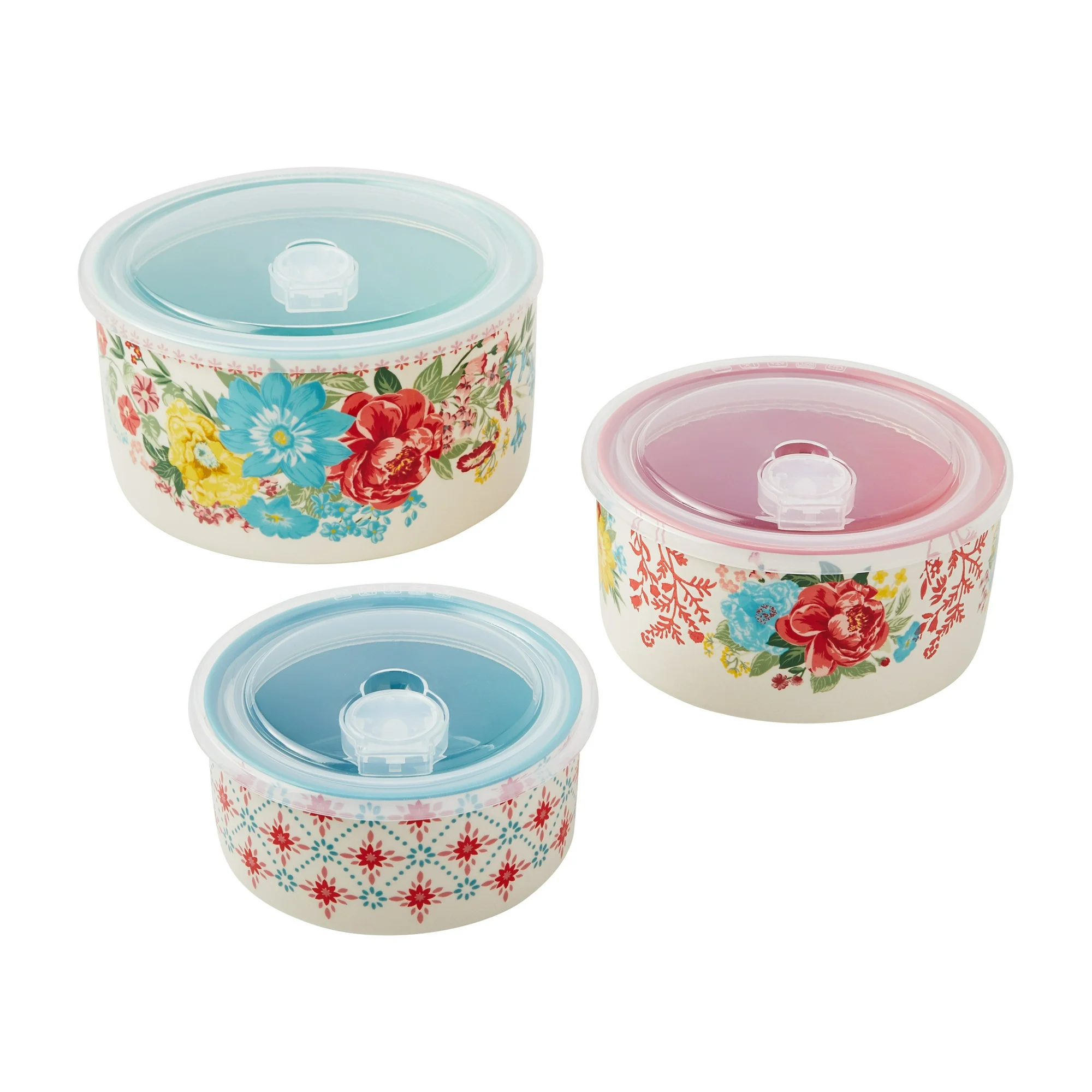 The Pioneer Woman Fancy Flourish 6-Piece Round Ceramic Bake & Store Nesting Bowls Set The Pioneer Woman Fancy Flourish 6-Piece Round Ceramic Bake & Store Nesting Bowls Set